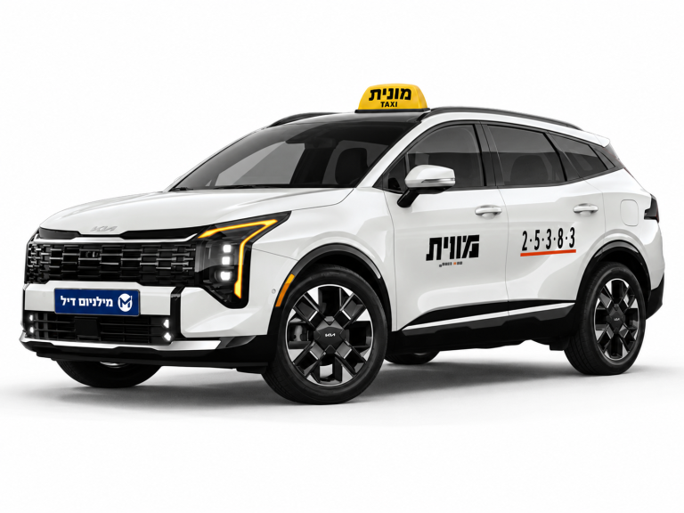 White Kia Niro Israeli Taxi-1